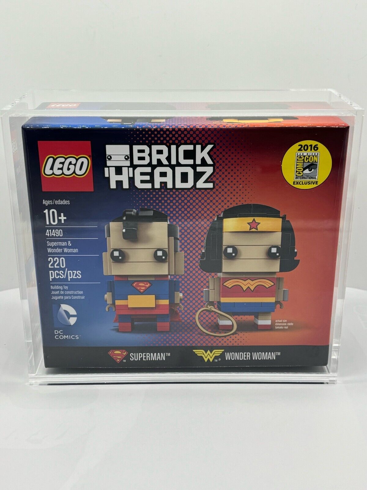 Acrylic Display Case for LEGO SDCC San Diego Comic-Con Excl Brickheadz - Medium