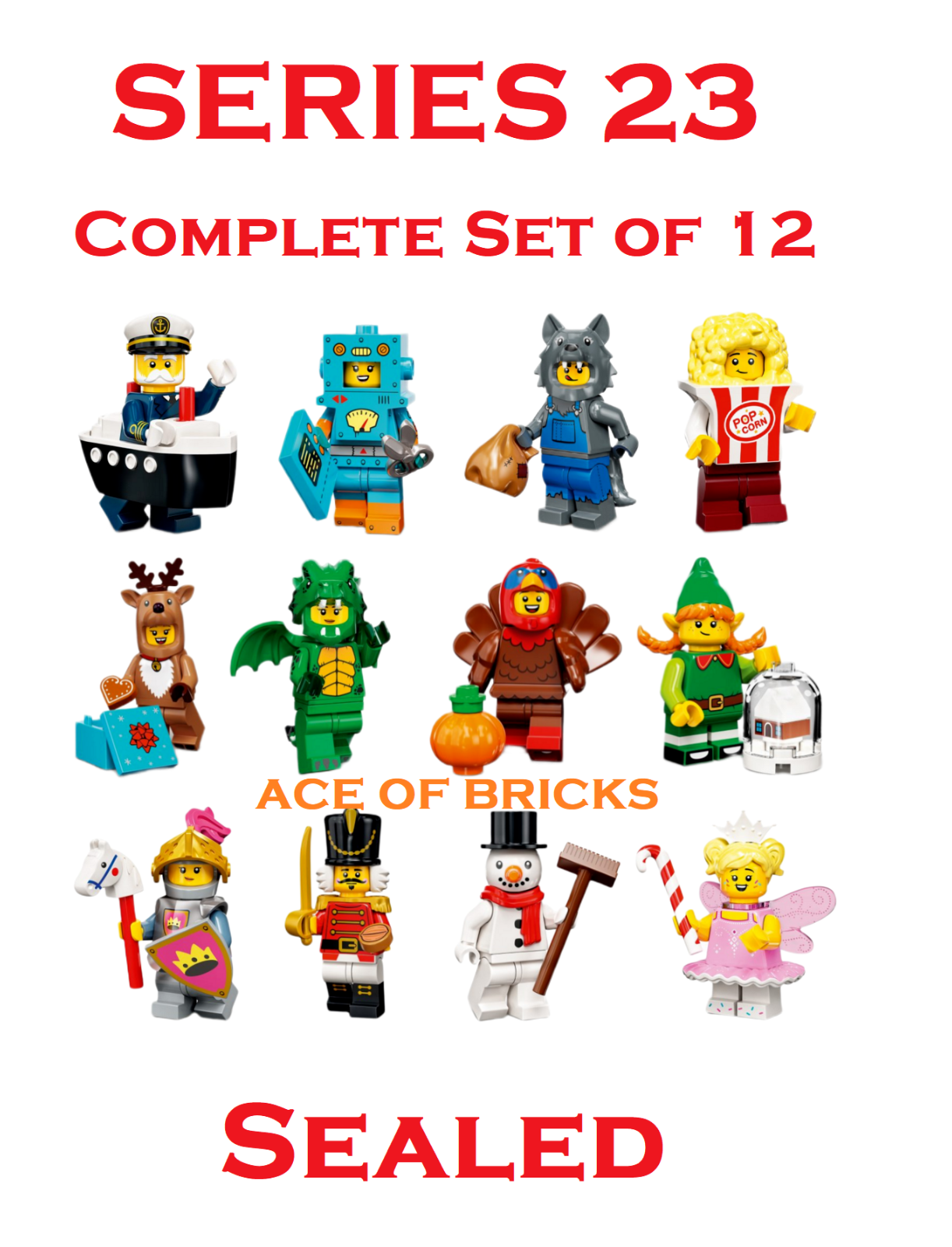 LEGO SERIES 23 Collectible Minifigures 71034 - Complete Set of 12 (SEALED)