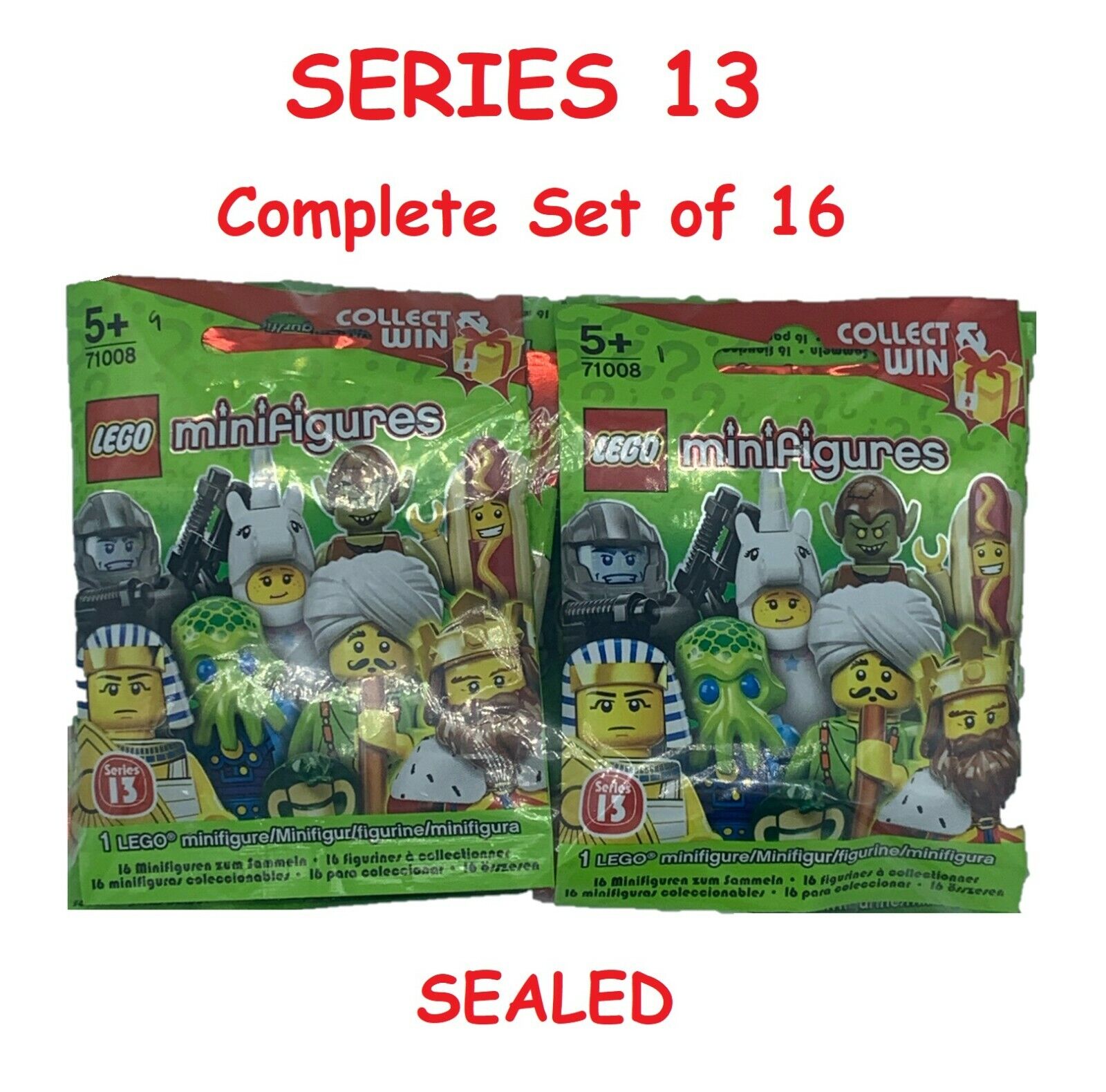 LEGO SERIES 13 Collectible Minifigures 71008 - Complete Set of 16 (SEALED)