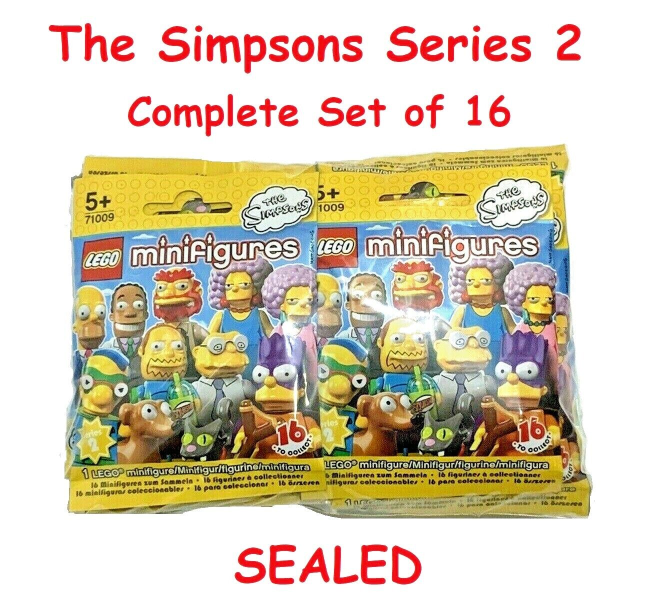 LEGO THE SIMPSONS Series 2 Minifigures 71009 - Complete Set of 16 (SEALED)