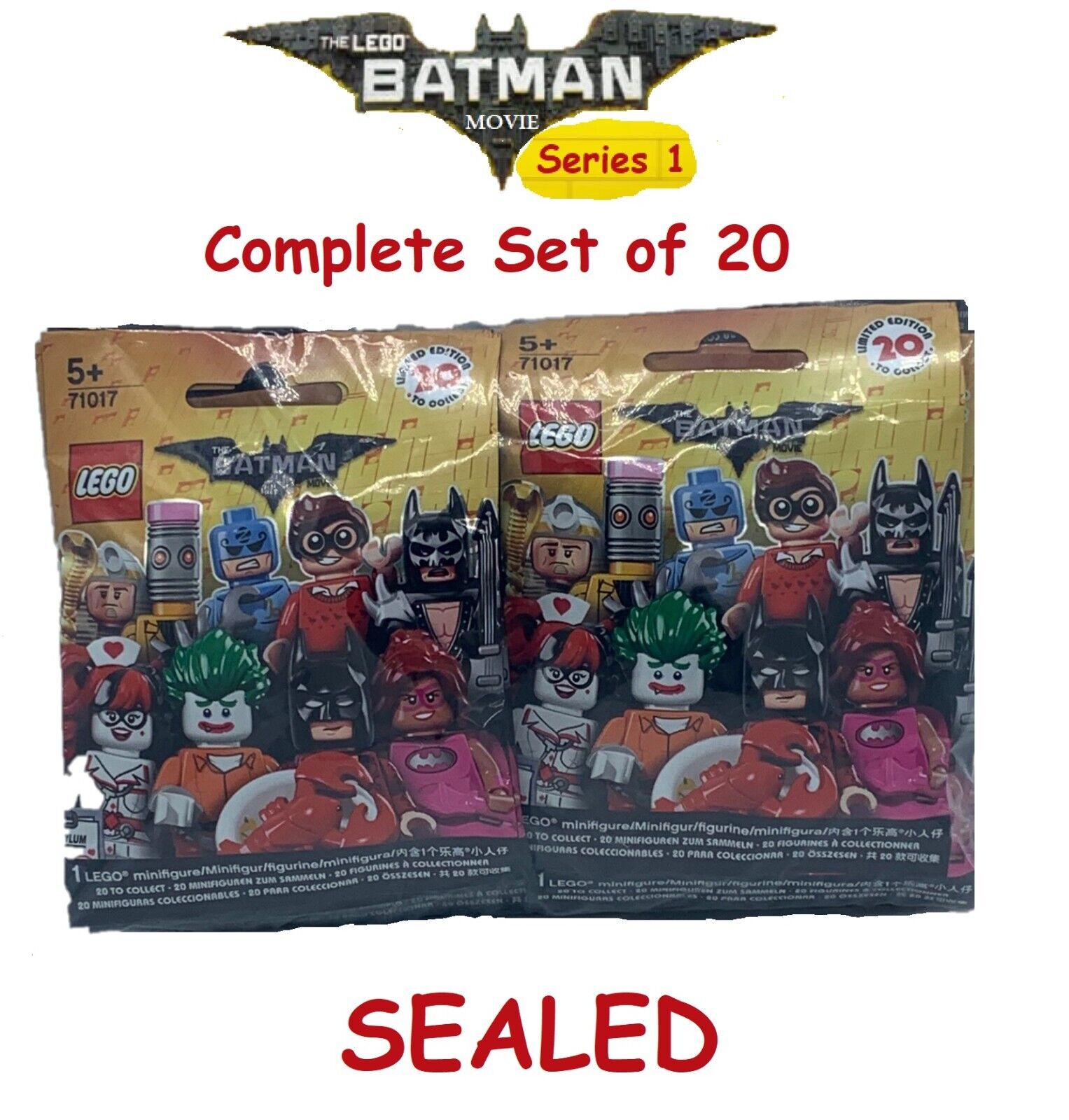 LEGO THE BATMAN MOVIE Minifigures Series 1 71017 - Complete Set of 20 (SEALED)