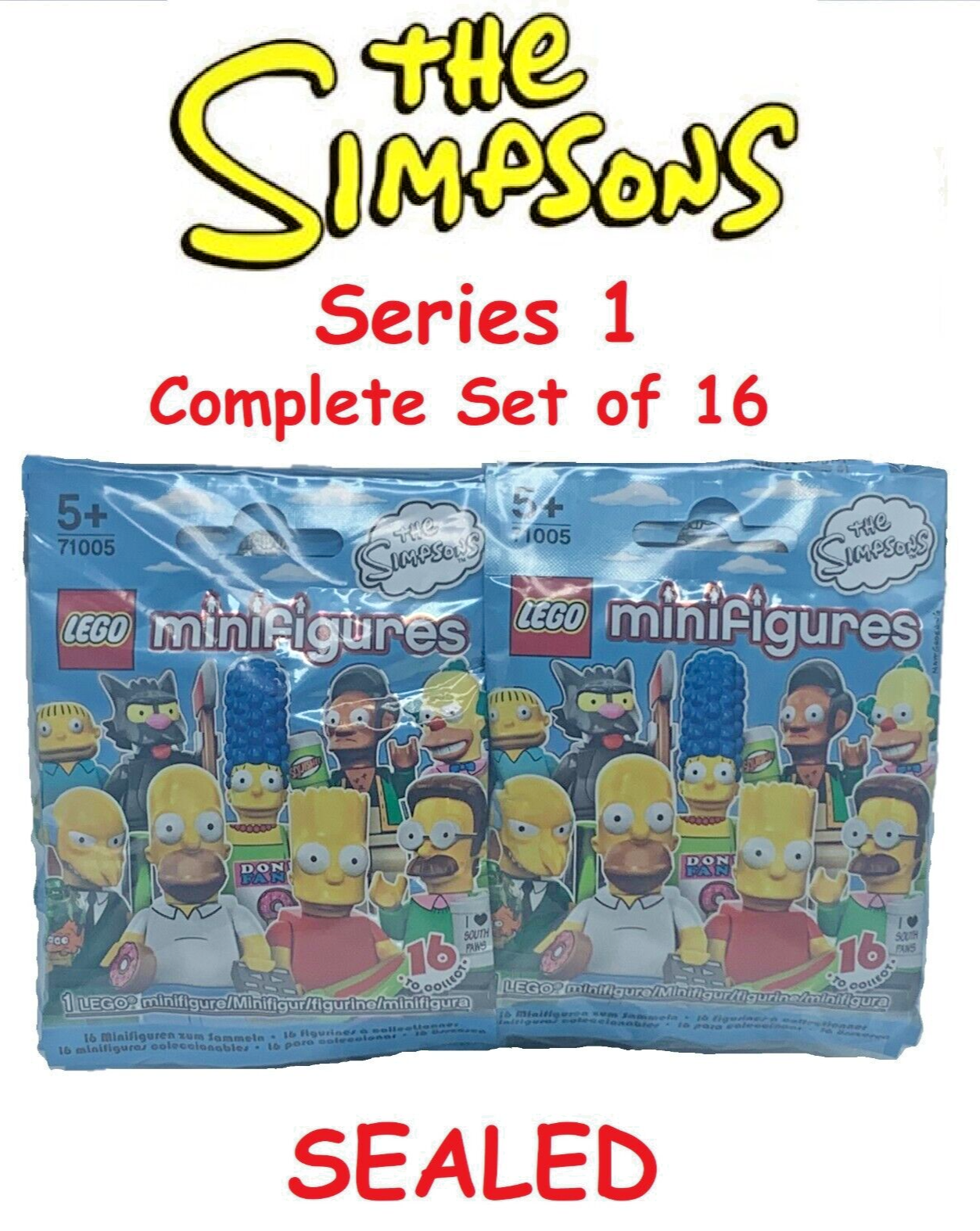 LEGO THE SIMPSONS Collectible Minifigs Series 1 71005 - Complete Set 16 (SEALED)