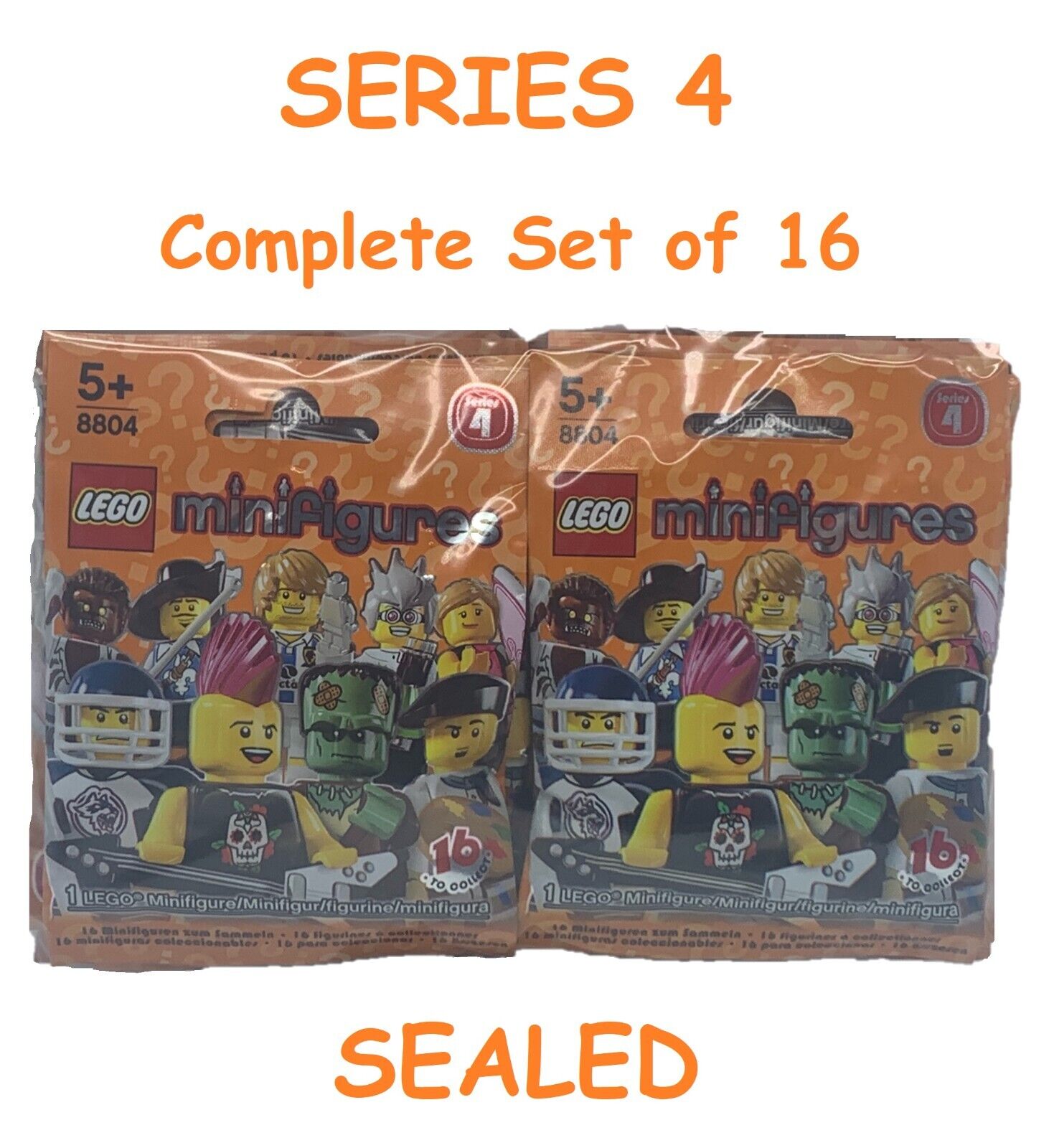 LEGO SERIES 4 Collectible Minifigures 8804 - Complete Set of 16 (SEALED)